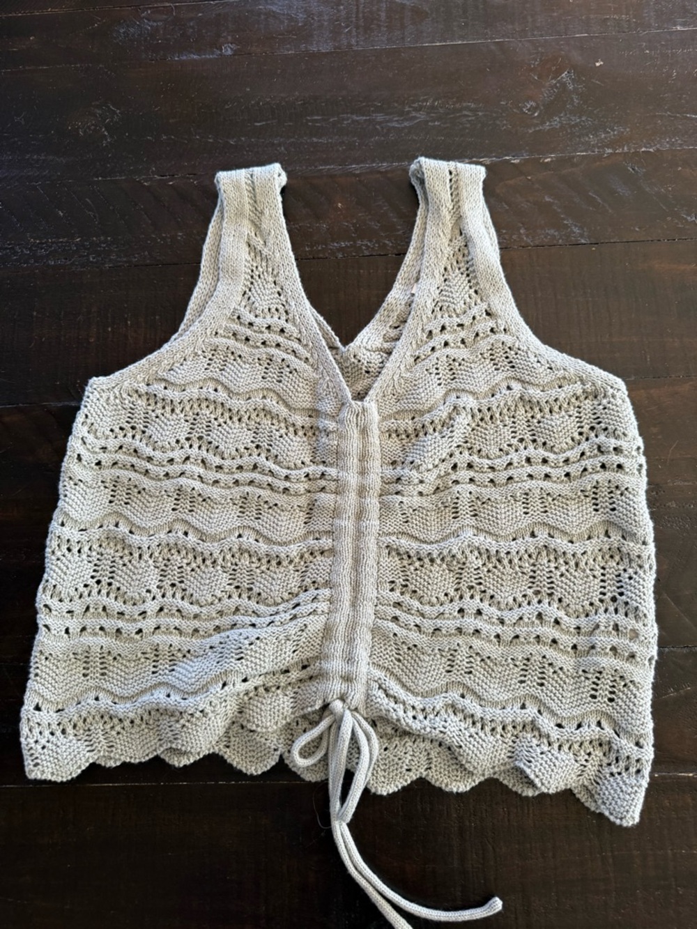 Green Crochet Knit Crop Tank Top